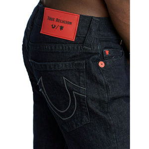 True Religion Men's Slim Jeans - Dark Blue with Red Accents